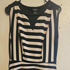Torrid Sleeveless Stripe Skater Scuba Dress Stretch Black White Plus Size 1X